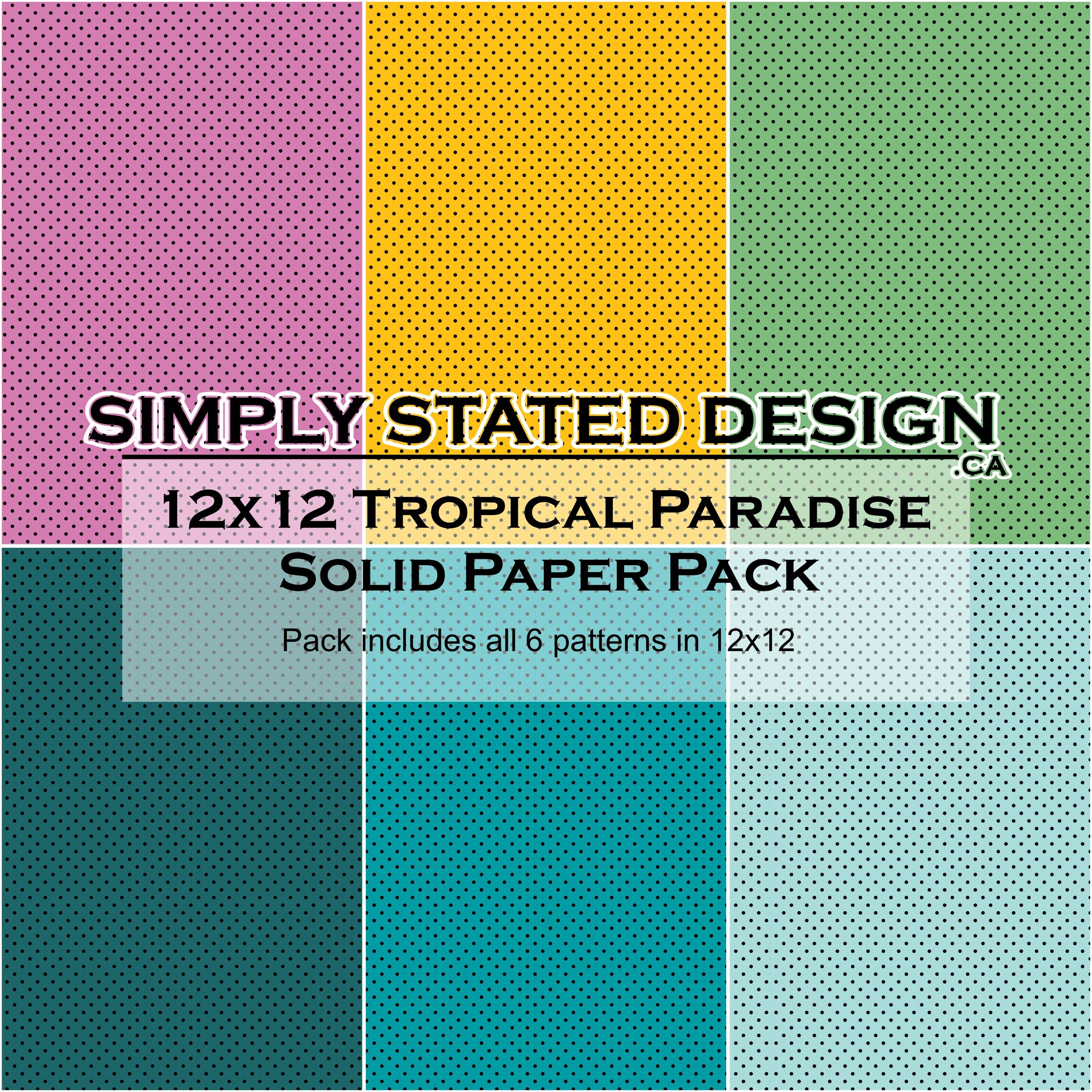 Tropical Paradise 12x12 Solid Paper Pack