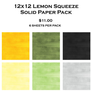 Lemon Squeeze 12x12 Solid Paper Pack