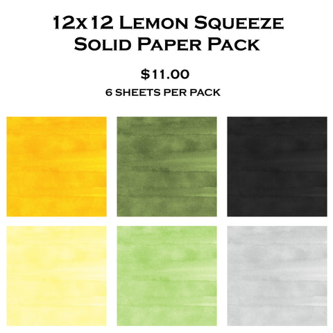 Lemon Squeeze 12x12 Solid Paper Pack