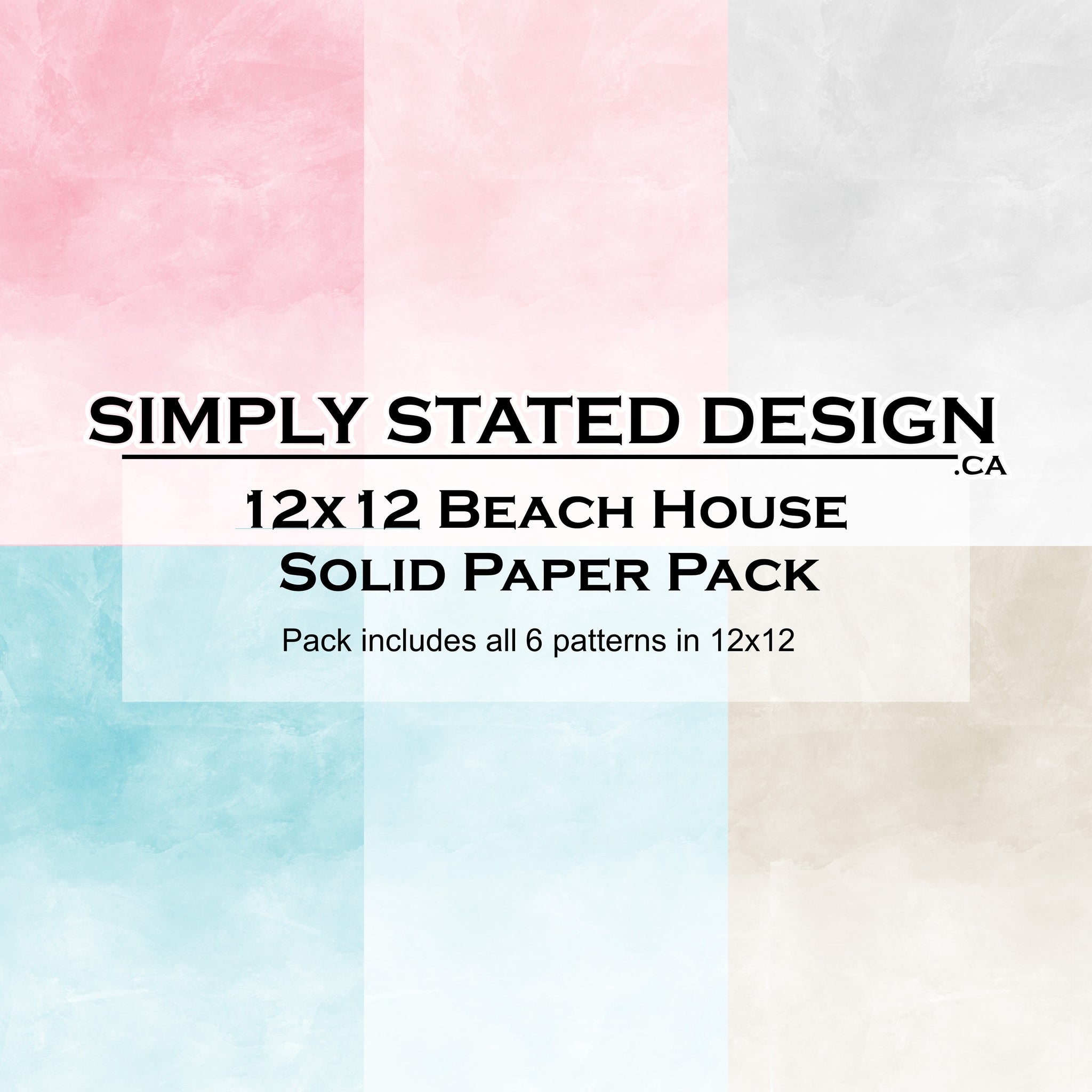 June "Beach House" 12x12 Solid Paper Pack