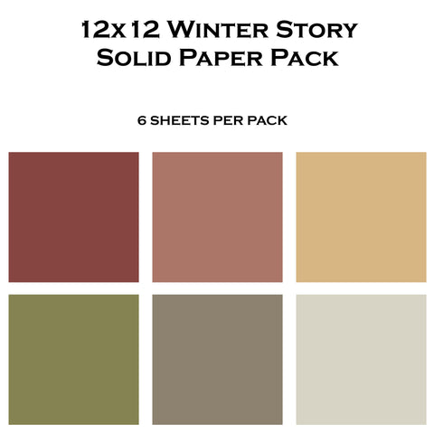 Winter Story 12x12 Solid Paper Pack
