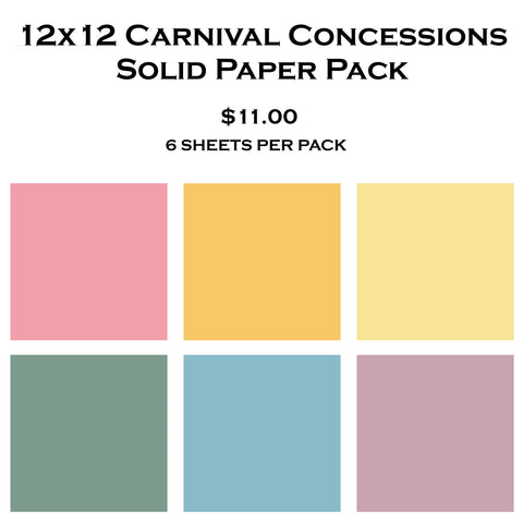 Carnival Concessions 12x12 Solid Paper Pack