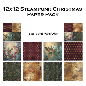Steampunk Christmas 12x12 Paper Pack