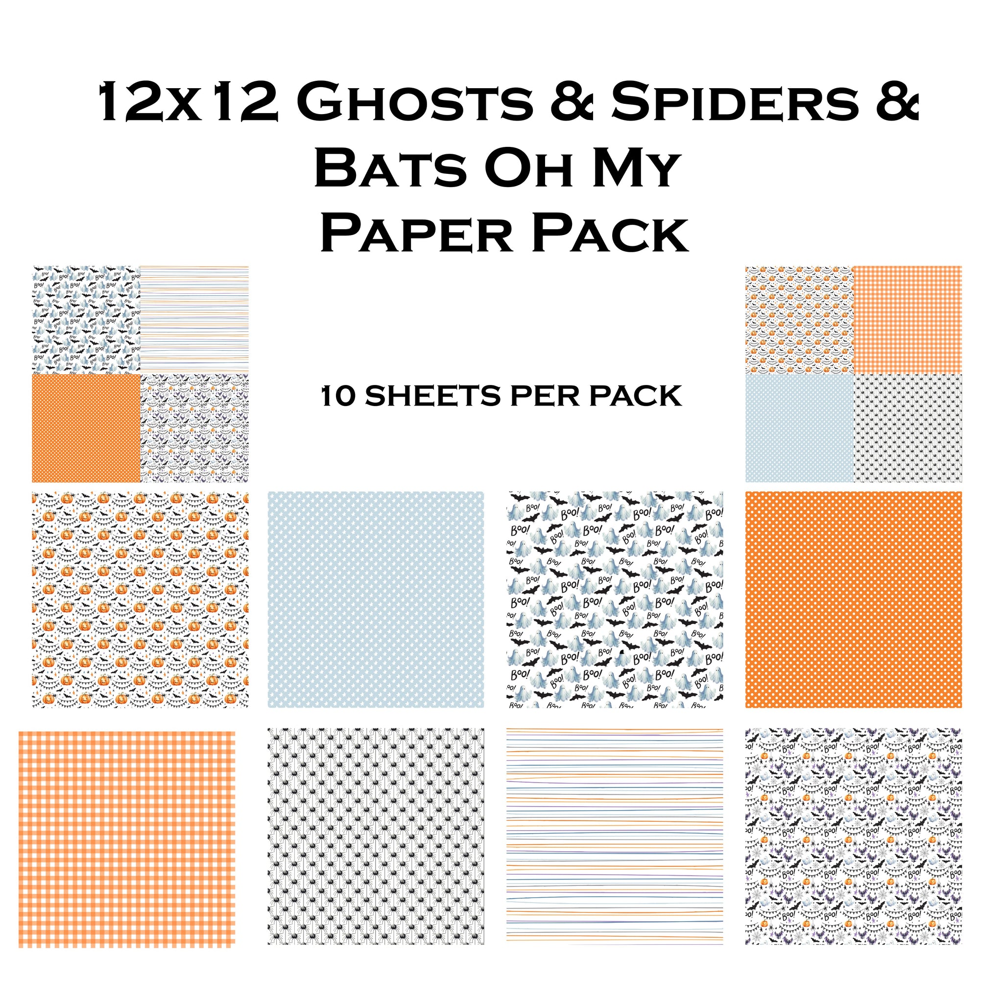 Ghosts & Spiders & Bats Oh My 12x12 Paper Pack