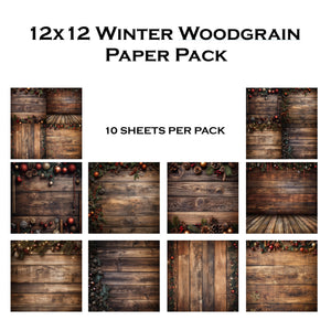 Winter Woodgrain 12x12 Paper Pack
