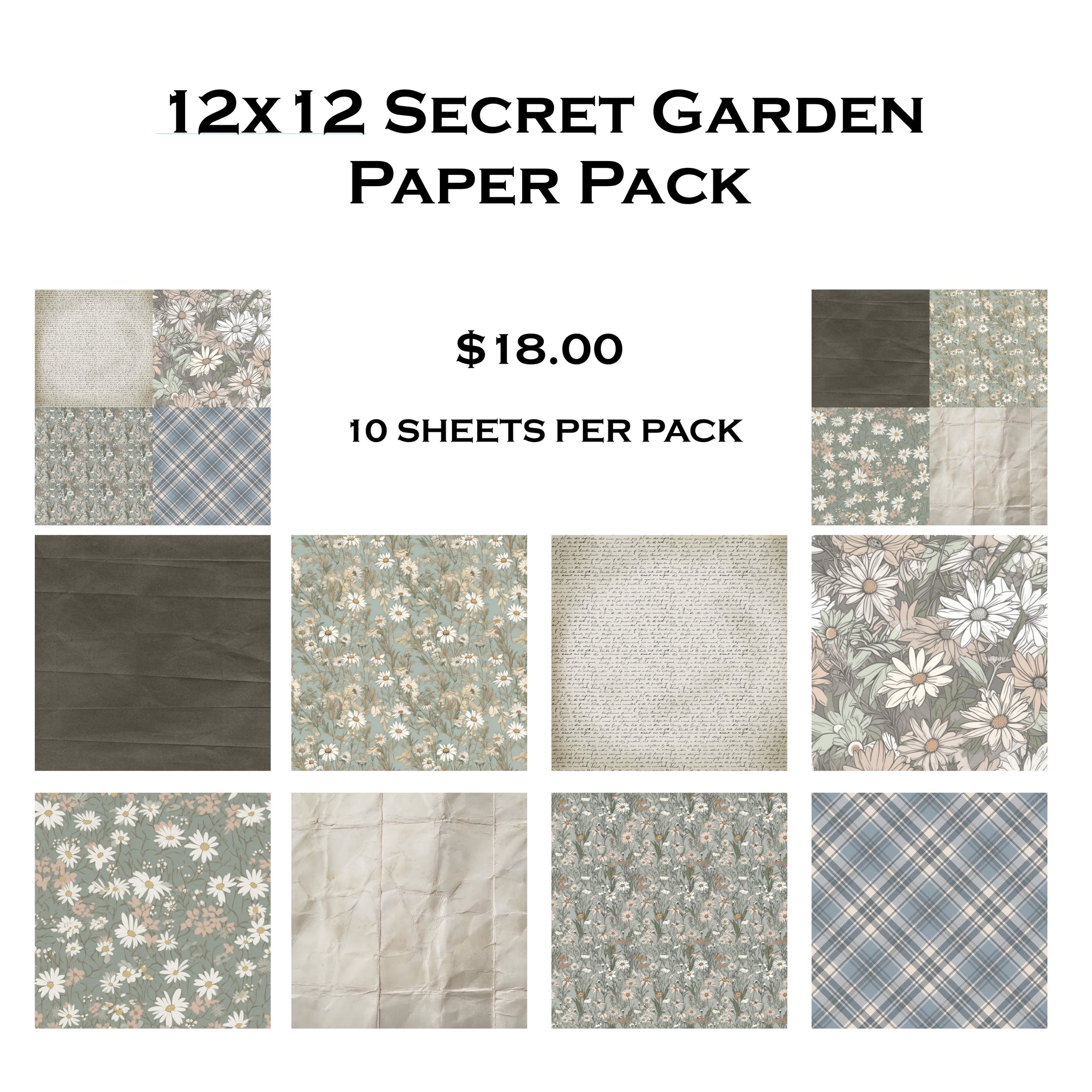 Secret Garden 12x12 Paper Pack