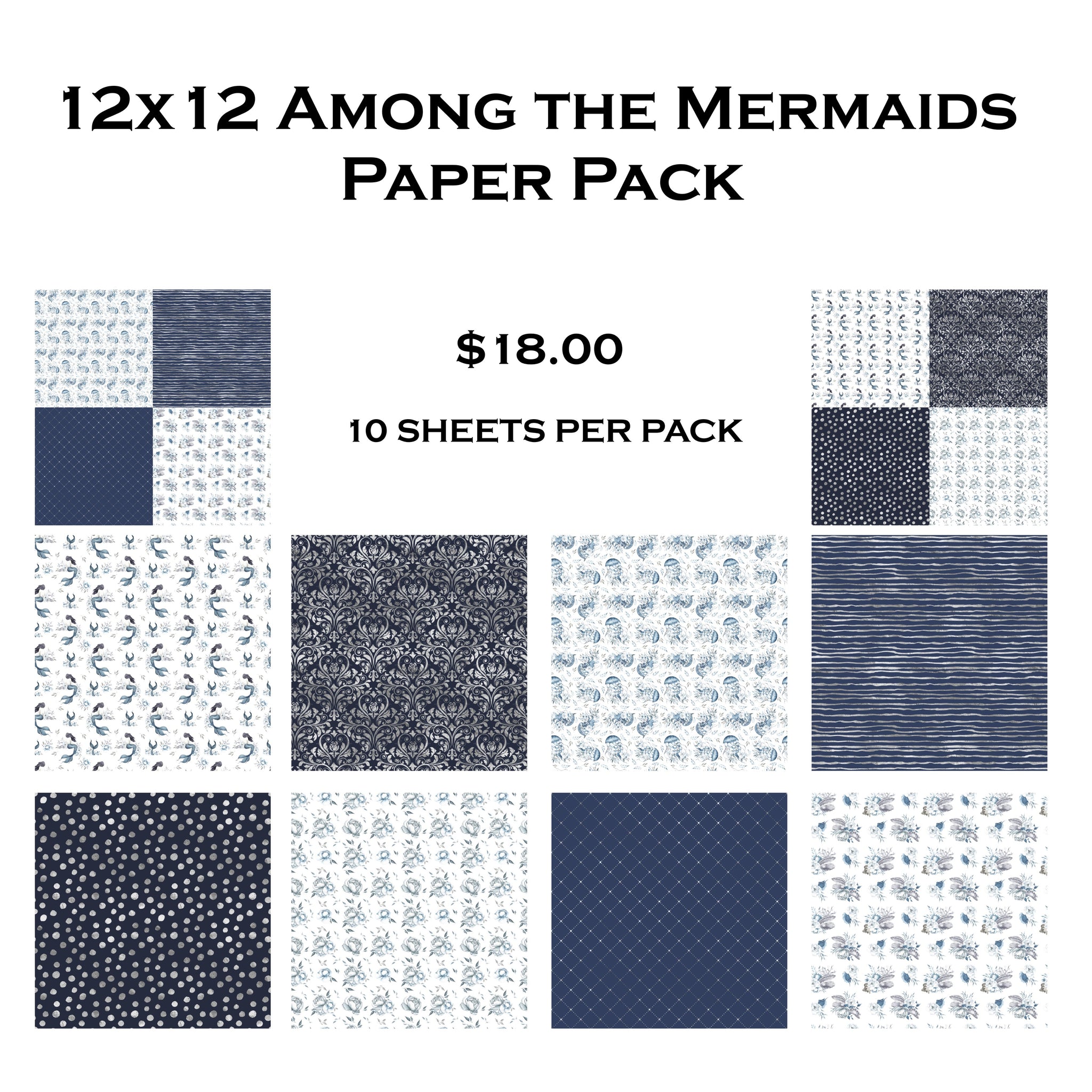 Among the Mermaids 12x12 Paper Pack