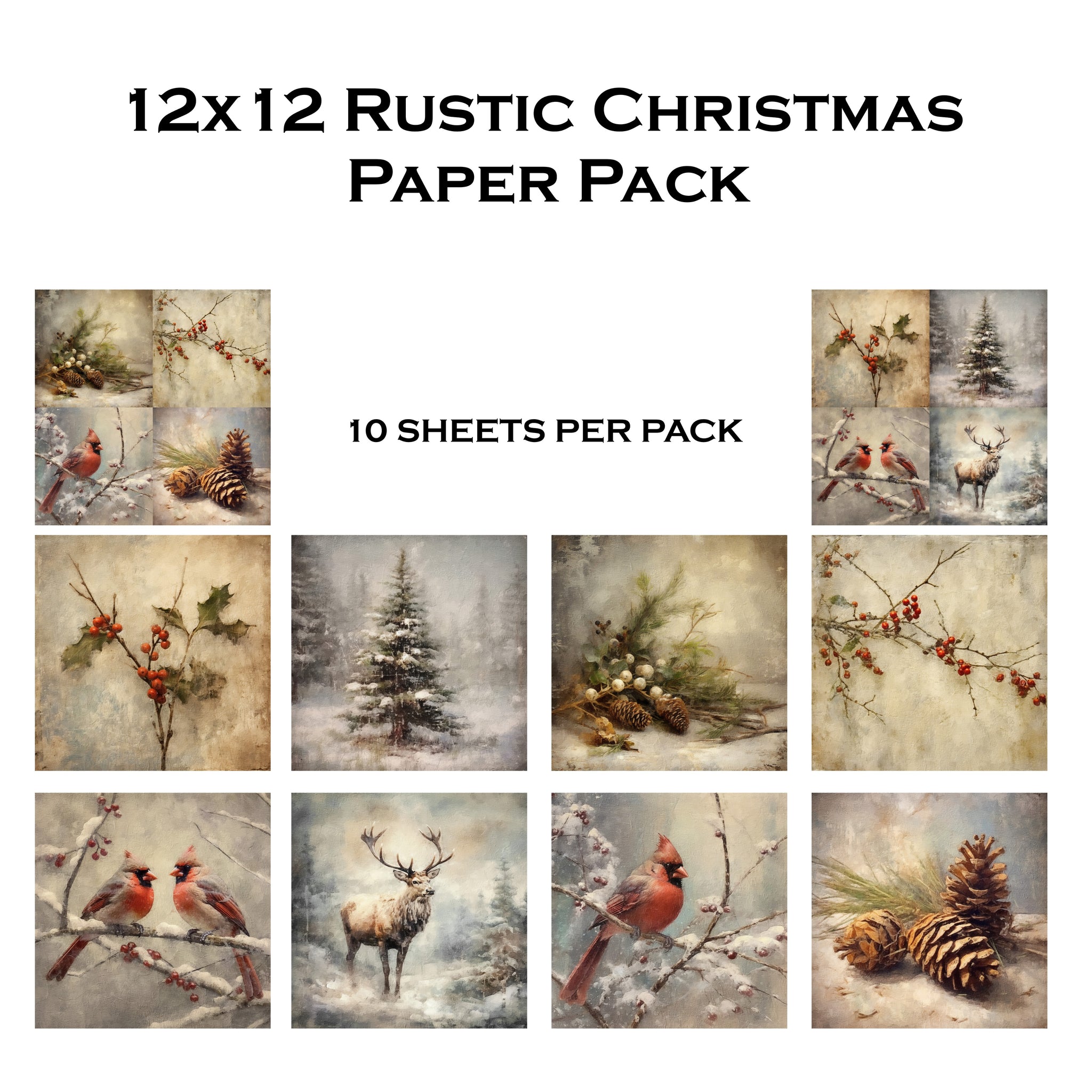 Rustic Christmas 12x12 Paper Pack