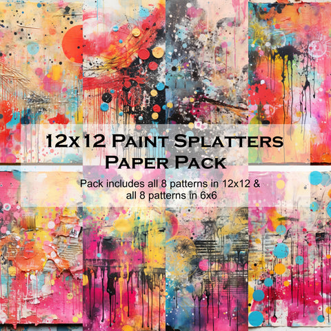 Paint Splatter 12x12 Paper Pack