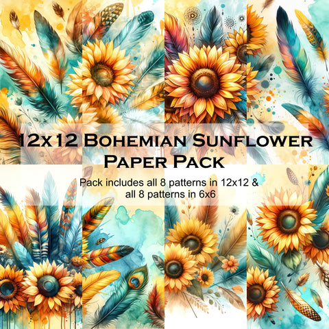 Bohemian Sunflower 12x12 Paper Pack
