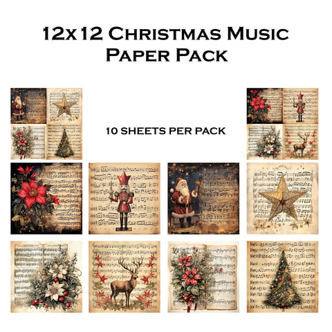 Christmas Music 12x12 Paper Pack