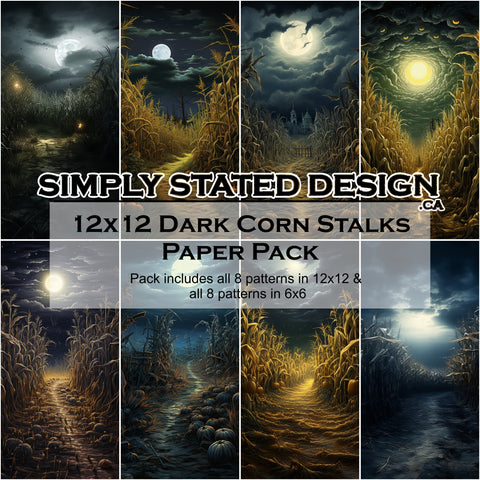 Dark Corn Stalks 12x12 Paper Pack