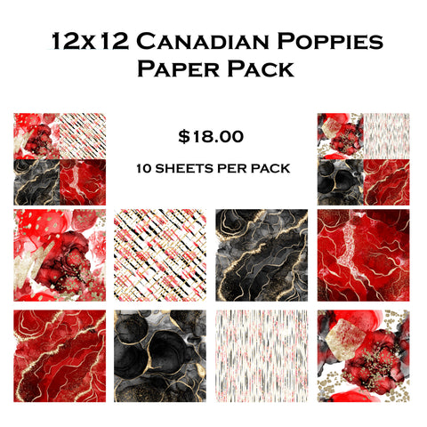 Canadian Poppies12x12 Paper Pack