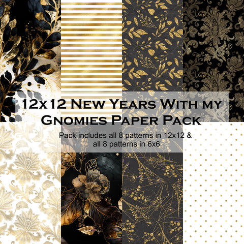 New Years With My Gnomies 12x12 Paper Pack