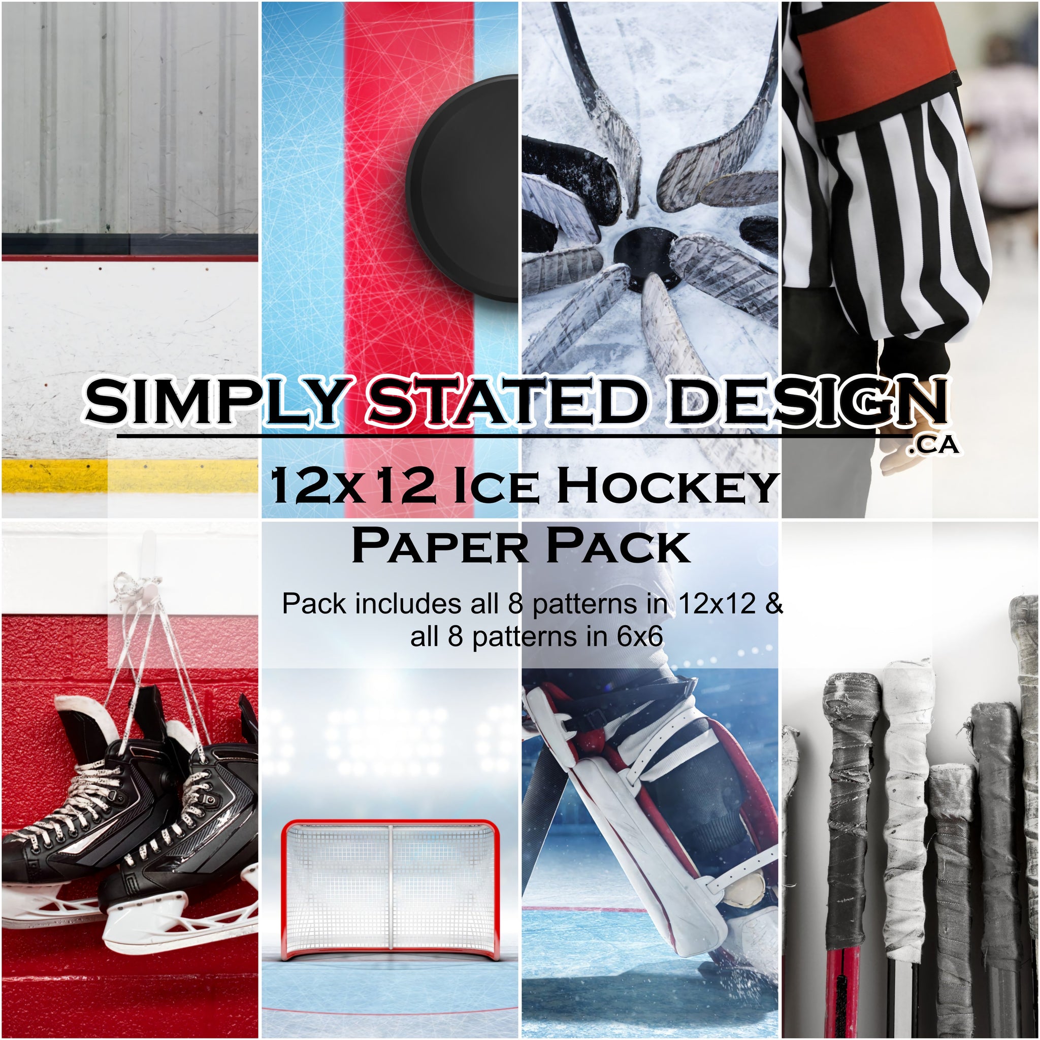 Ice Hockey 12x12 Paper Pack
