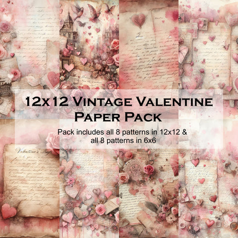 Vintage Valentines 12x12 Paper Pack