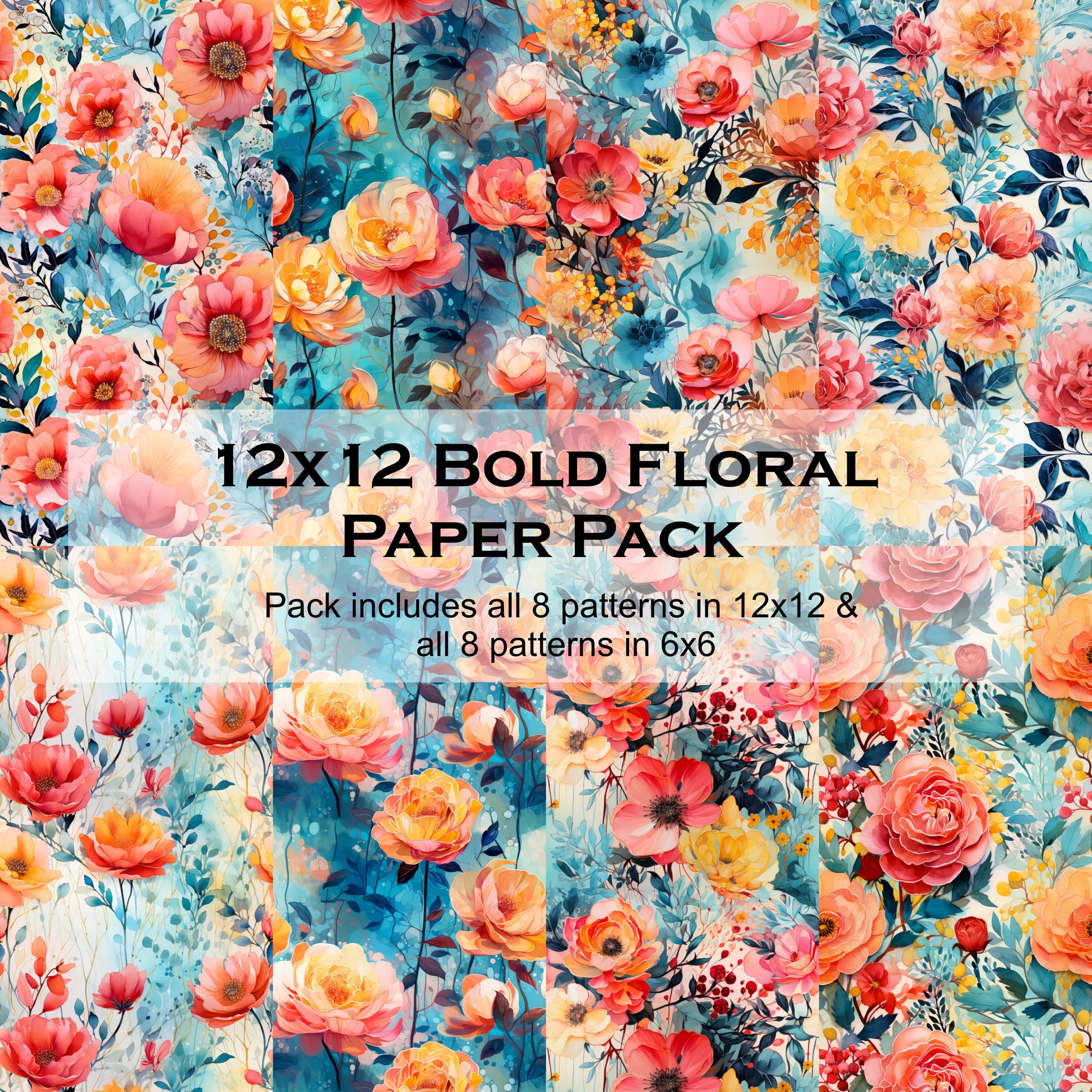 Bold Florals 12x12 Paper Pack