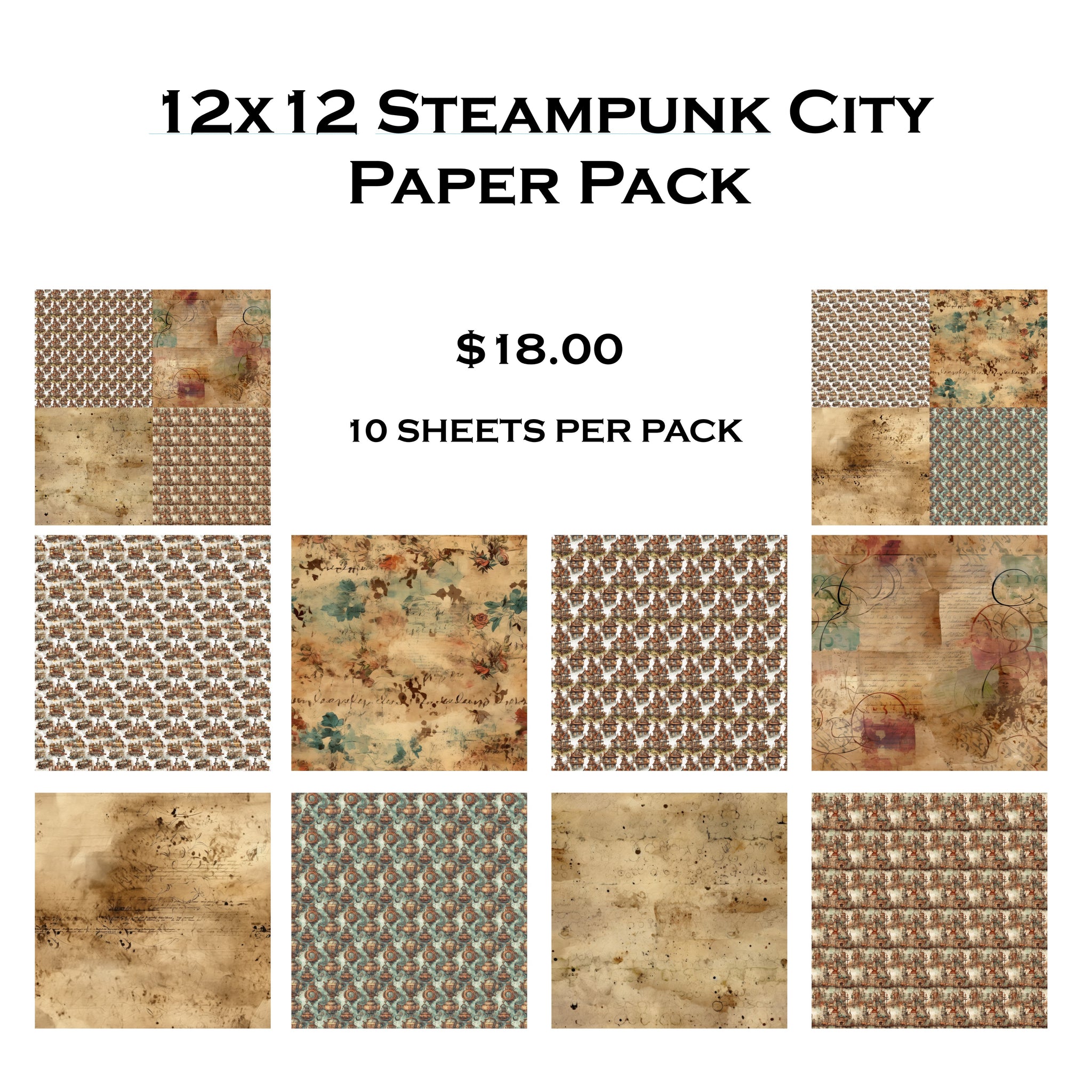 Steampunk City 12x12 Paper Pack