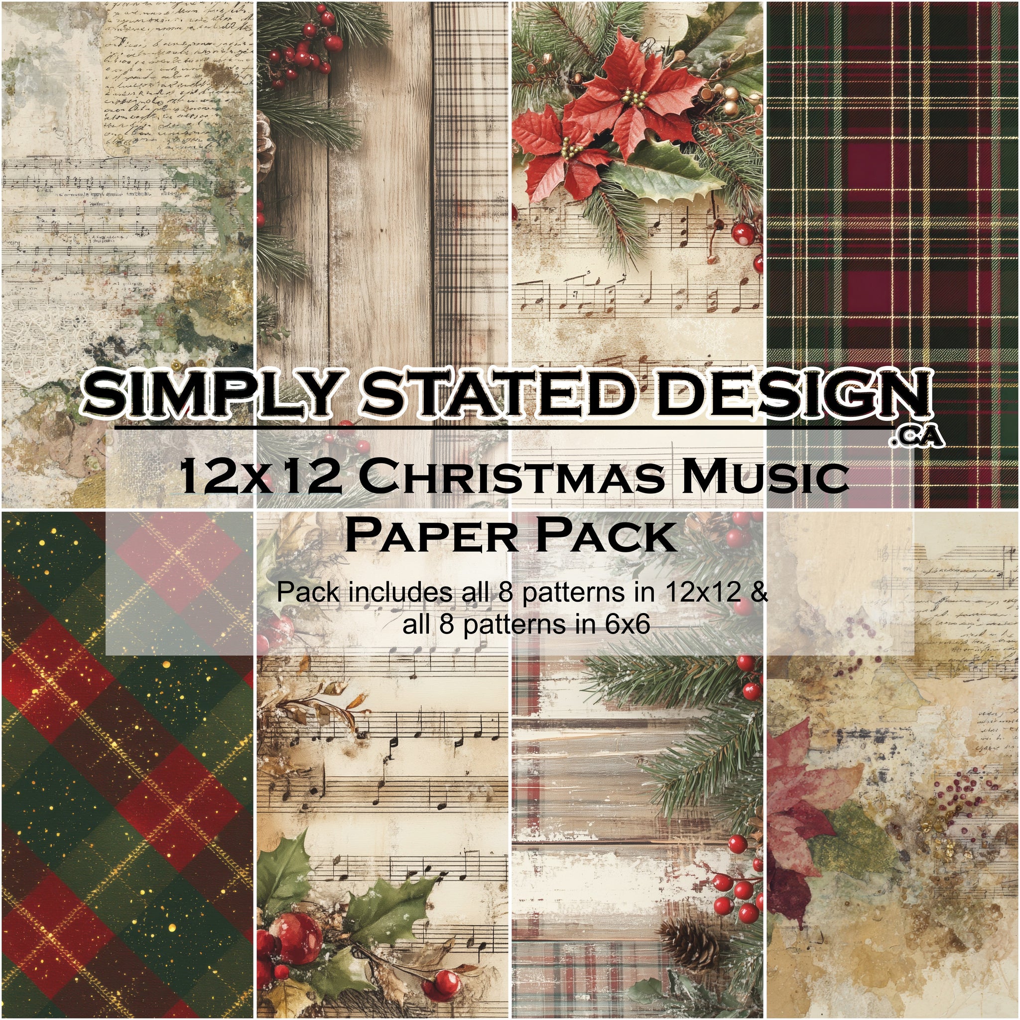 Christmas Music 12x12 Paper Pack