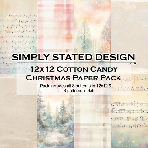 Cotton Candy Christmas 12x12 Paper Pack