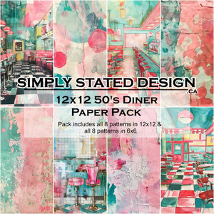 50's Diner 12x12 Paper Pack