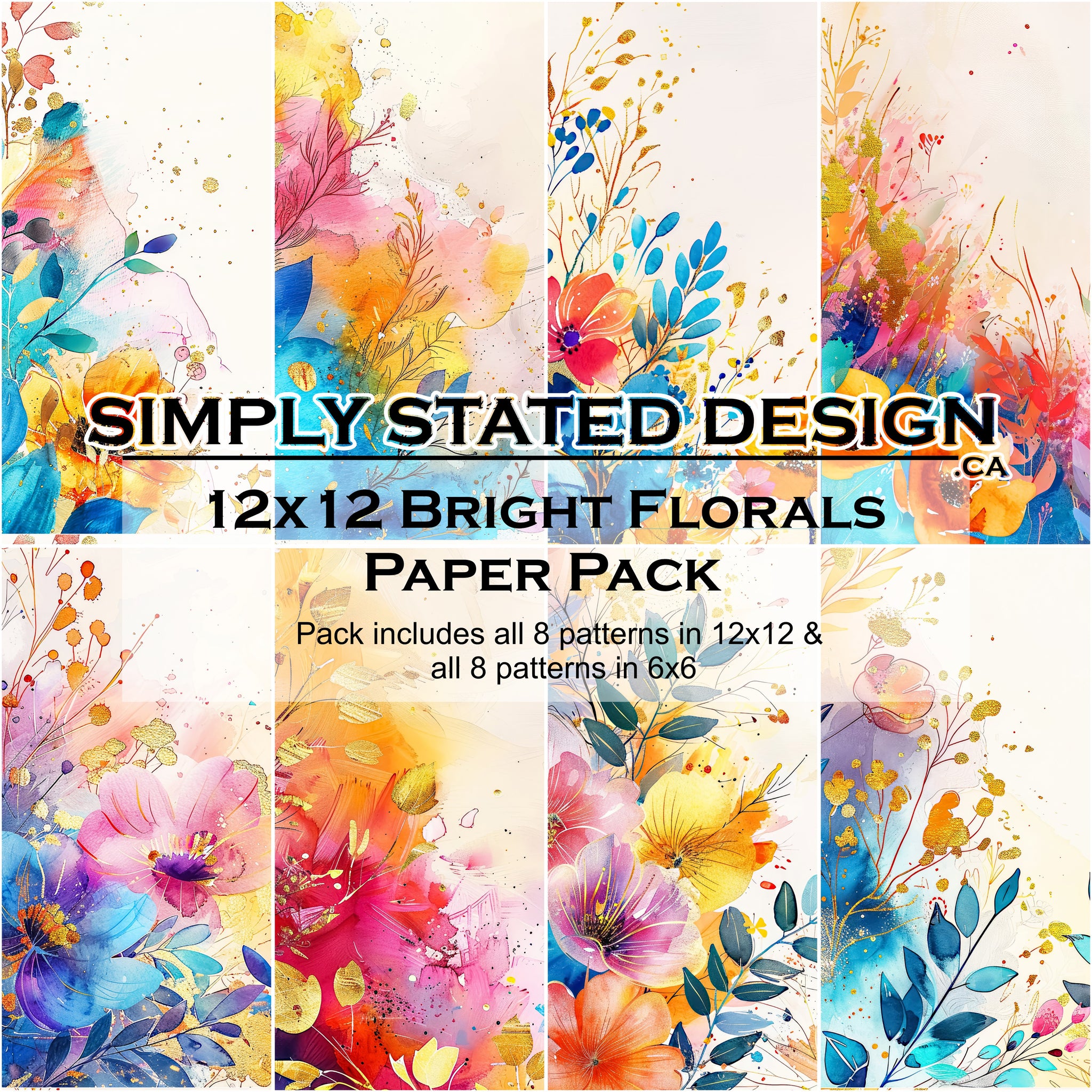 Bright Florals 12x12 Paper Pack