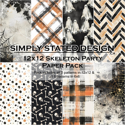 Skeleton Party 12x12 Paper Pack