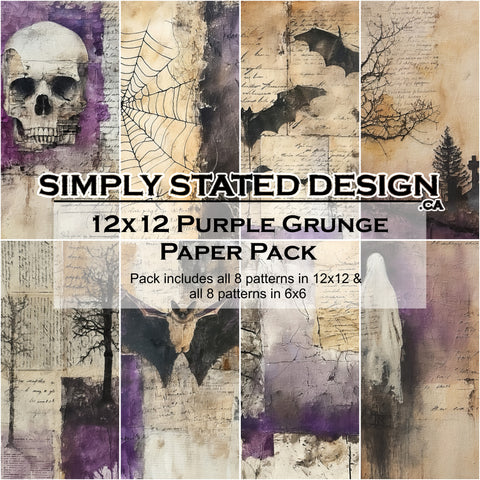 Purple Grunge 12x12 Paper Pack
