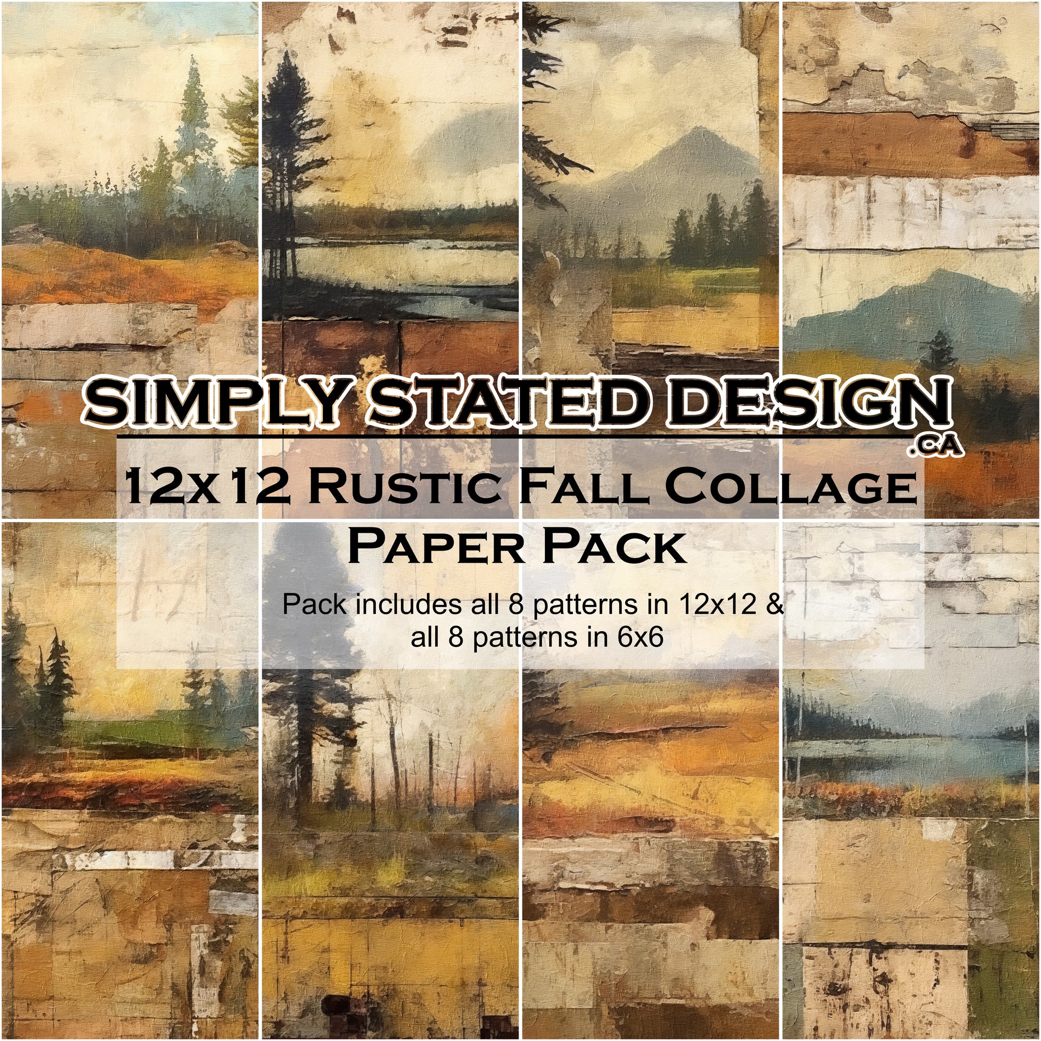 Rustic Fall Collage 12x12 Paper Pack