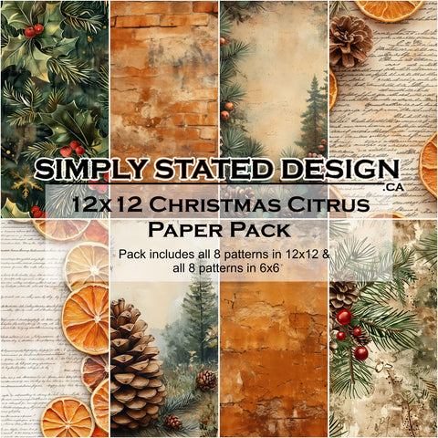 Christmas Citrus 12x12 Paper Pack