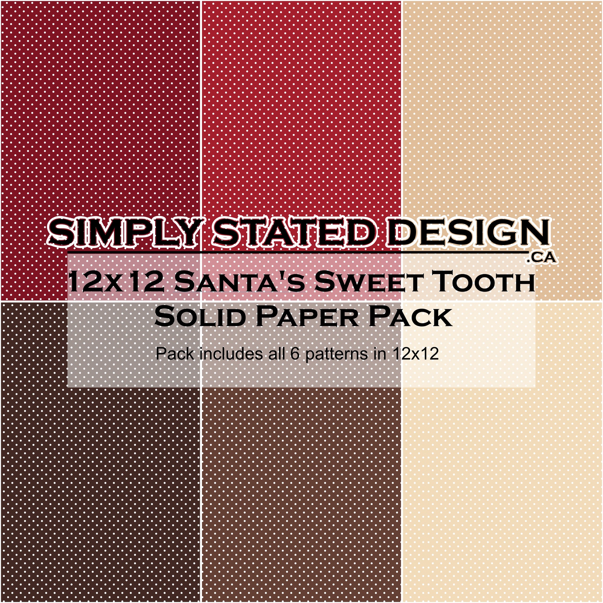 Santa's Sweet Tooth 12x12 Solid Paper Pack