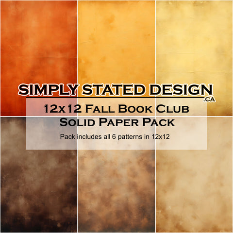 Fall Book Club 12x12 Solid Paper Pack