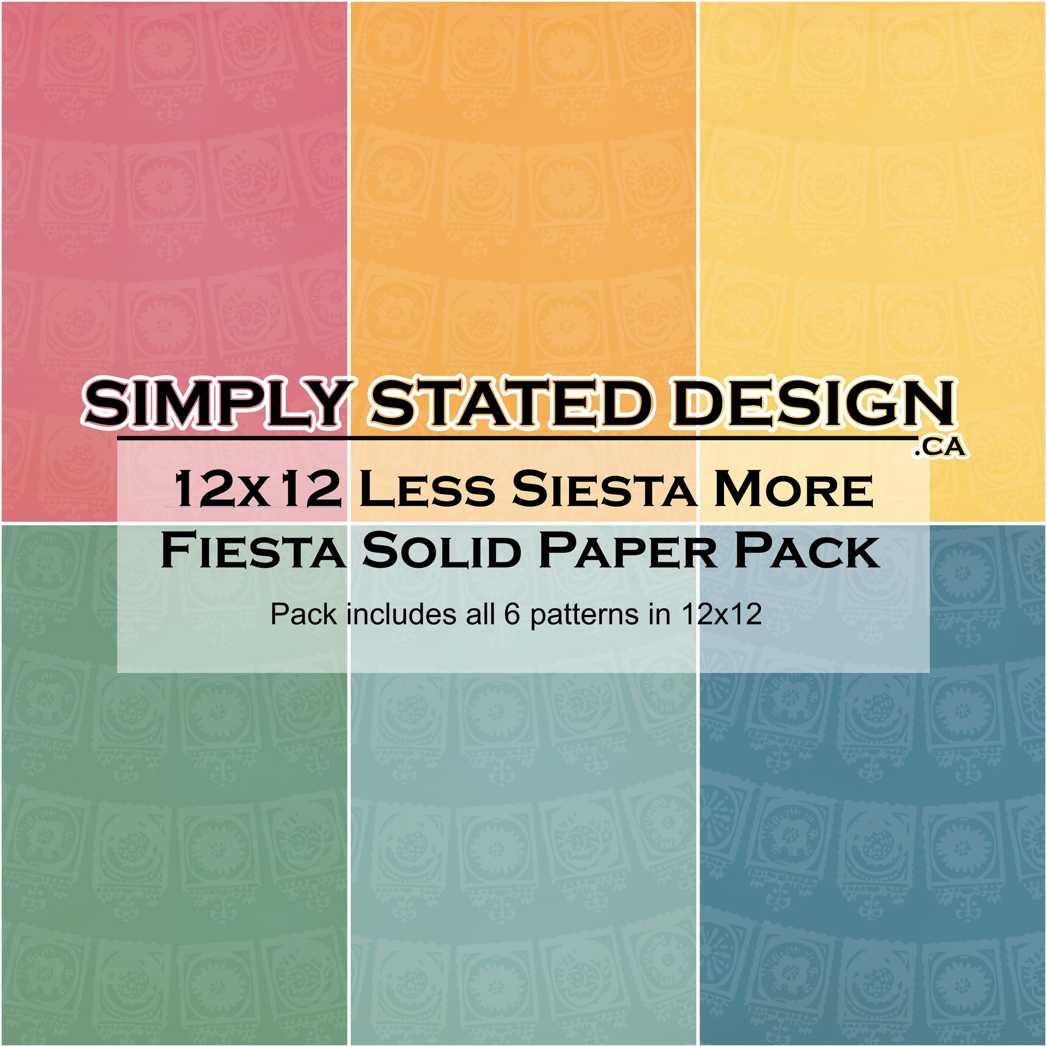 Less Siesta More Fiesta 12x12 Solid Paper Pack