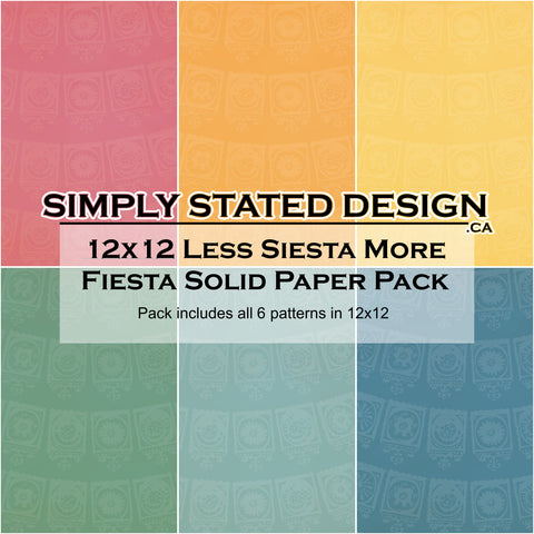 Less Siesta More Fiesta 12x12 Solid Paper Pack
