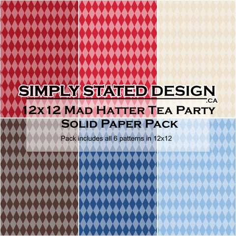 Mad Hatter Tea Party 12x12 Solid Paper Pack