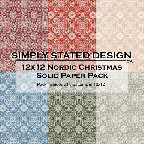 Nordic Christmas 12x12 Solid Paper Pack