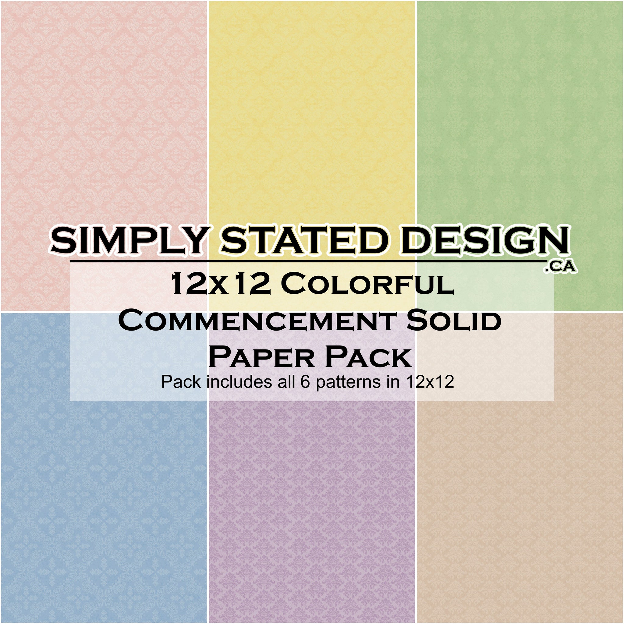 Colorful Commencement 12x12 Solid Paper Pack