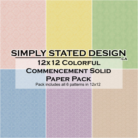 Colorful Commencement 12x12 Solid Paper Pack