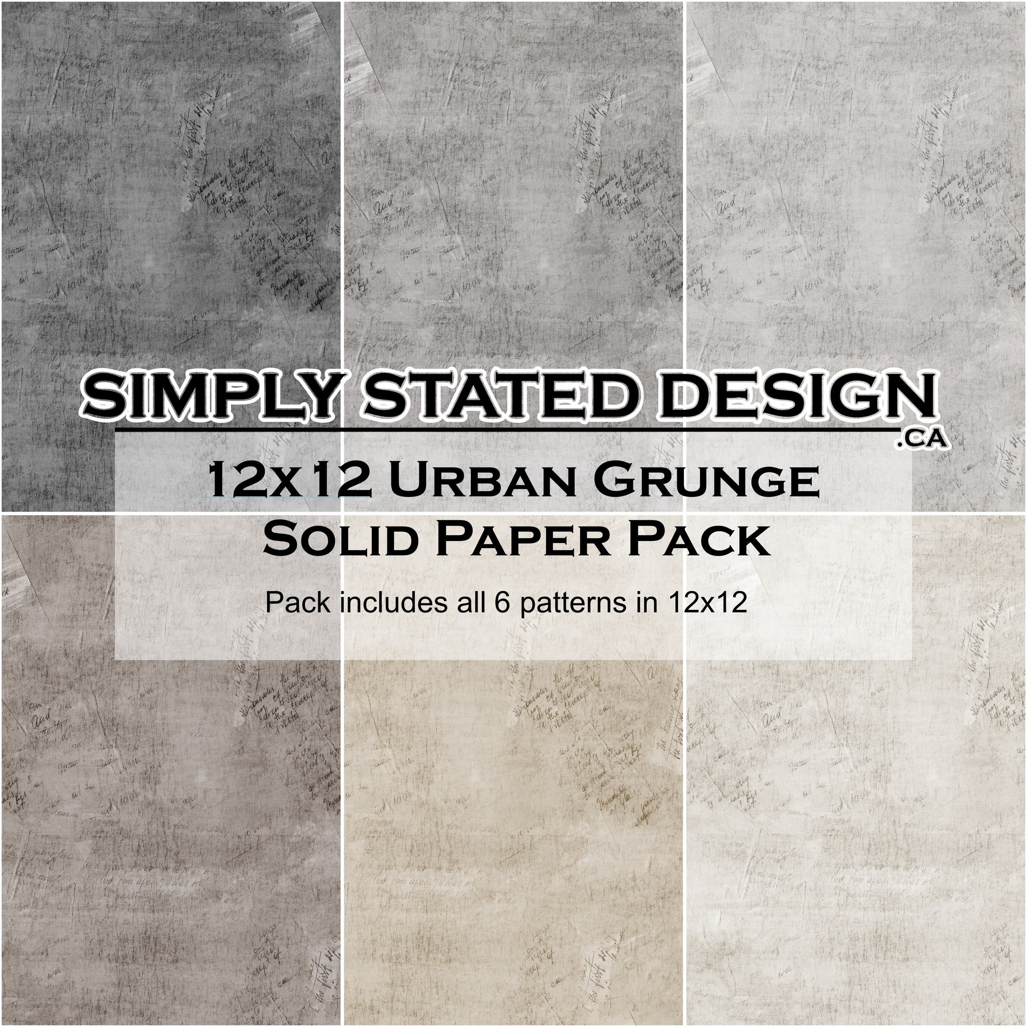 Urban Grunge 12x12 Solid Paper Pack