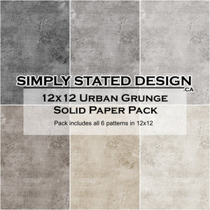 Urban Grunge 12x12 Solid Paper Pack