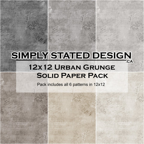Urban Grunge 12x12 Solid Paper Pack