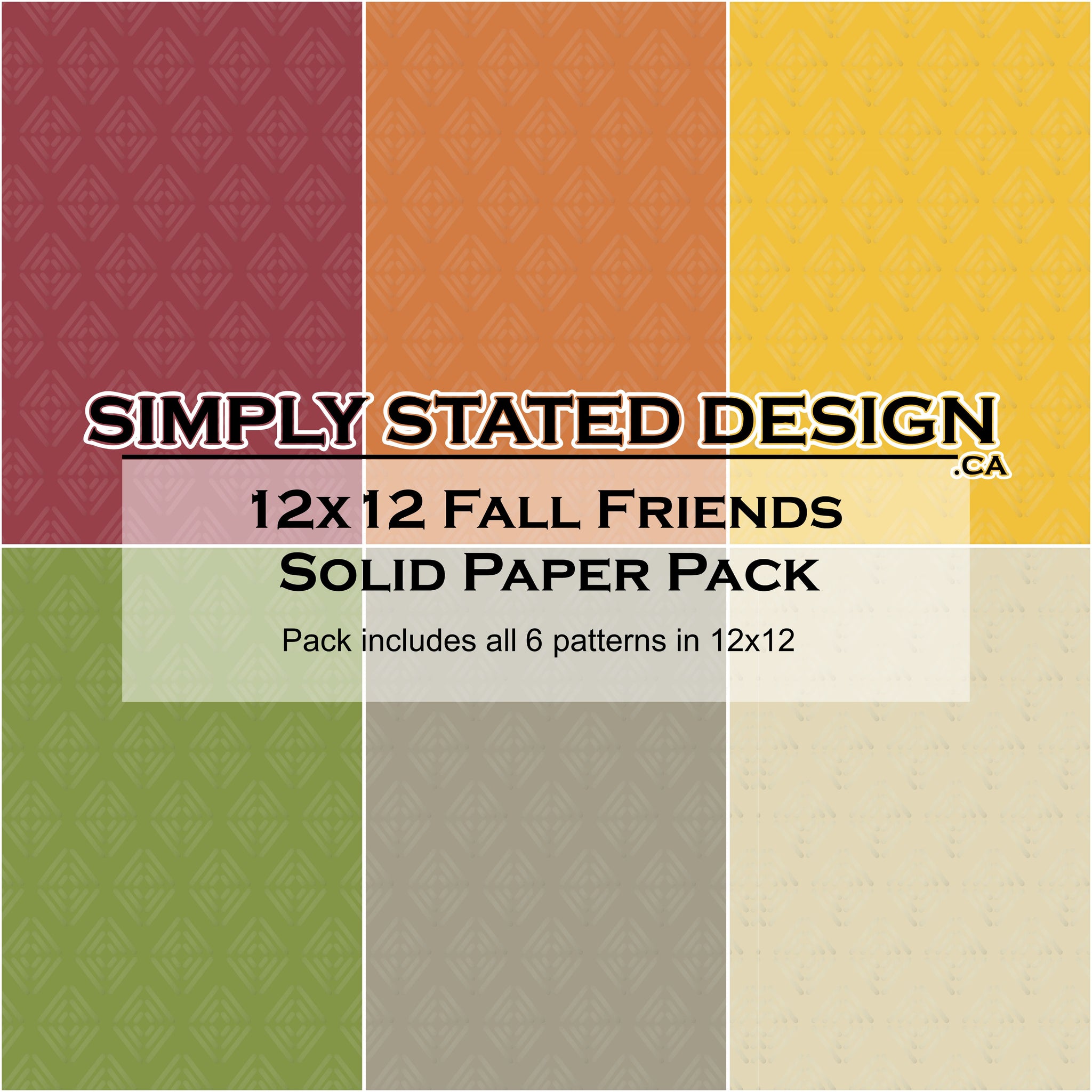 October "Fall Friends" 12x12 Solid Paper Pack