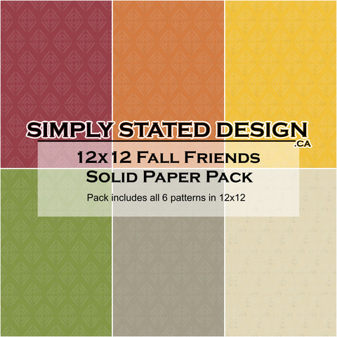 October "Fall Friends" 12x12 Solid Paper Pack