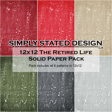 The Retired Life 12x12 Solid Paper Pack