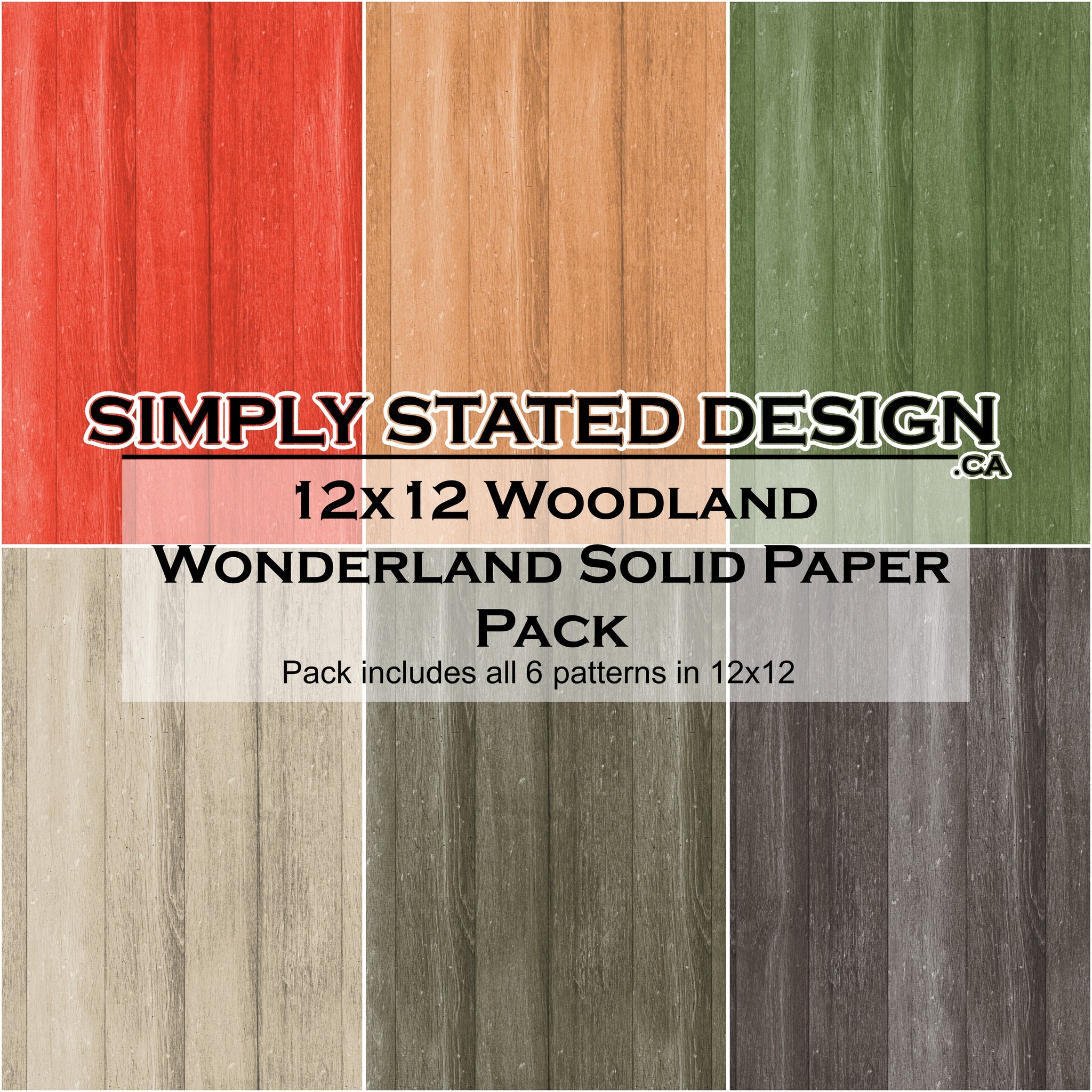 August "Woodland Wonderland" 12x12 Solid Paper Pack