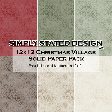 Christmas Village 12x12 Solid Paper Pack