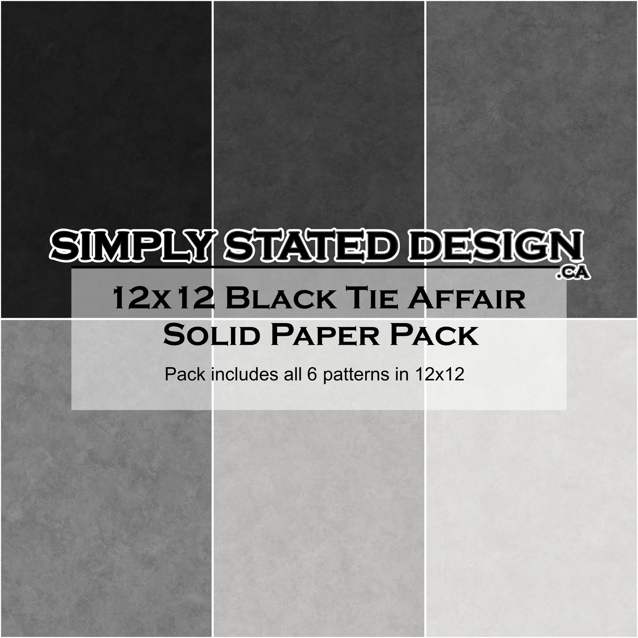 Black Tie Affair 12x12 Solid Paper Pack