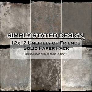 Unlikely Of Friends 12x12 Solid Paper Pack