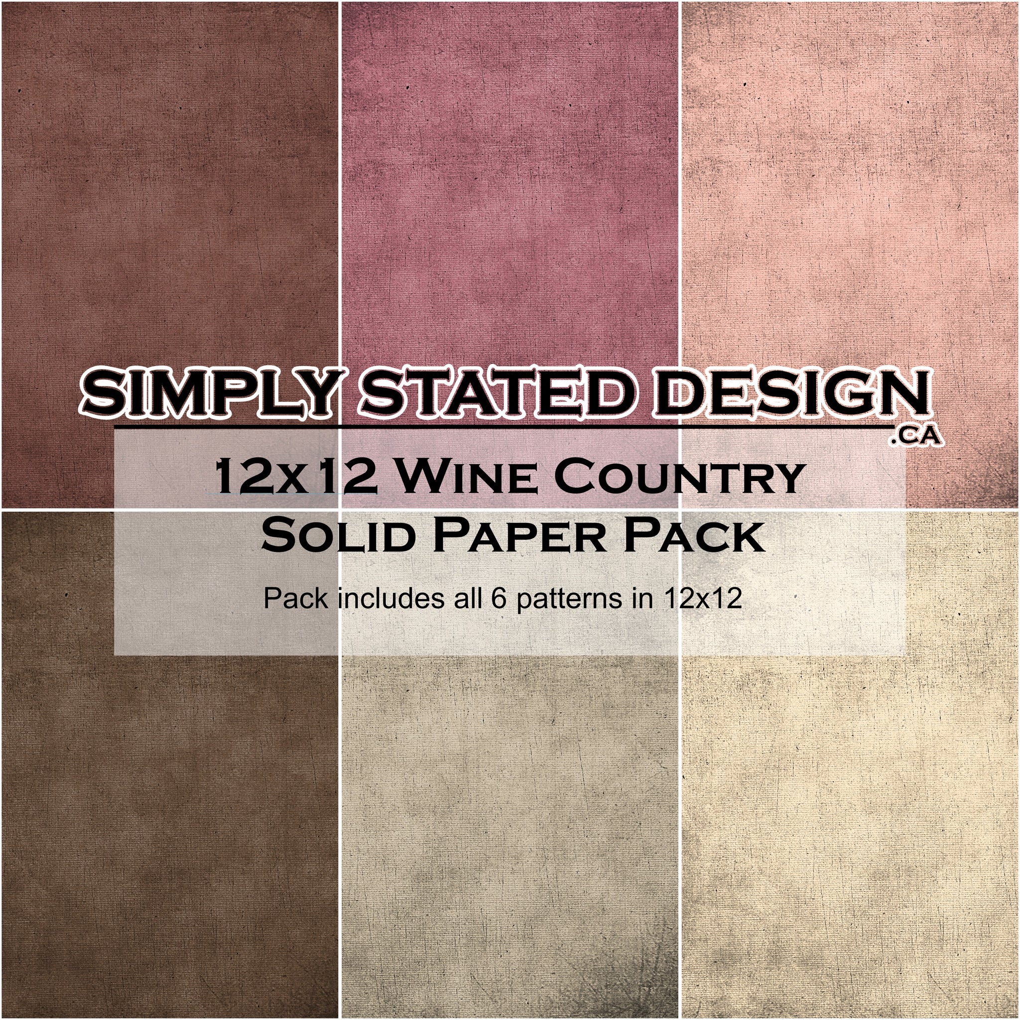 Wine Country 12x12 Solid Paper Pack