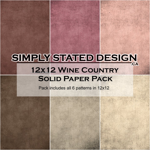 Wine Country 12x12 Solid Paper Pack